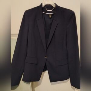 WHBM Navy One Button Blazer 12